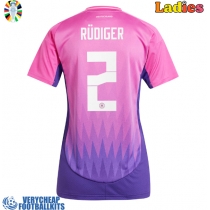 Germany Antonio Rudiger #2 Replica Away Shirt Ladies Euro 2024 Short Sleeve
